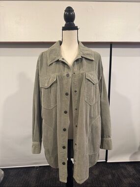 Pilcro Sage Green Corduroy Utility Jacket